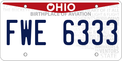 OH license plate FWE6333