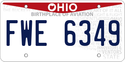 OH license plate FWE6349