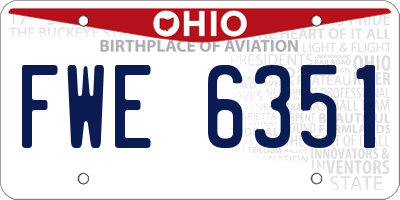 OH license plate FWE6351