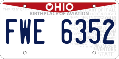 OH license plate FWE6352