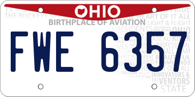 OH license plate FWE6357