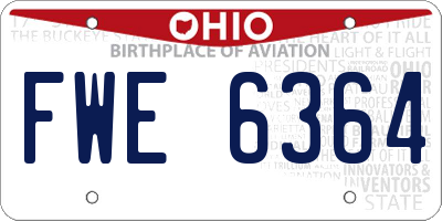 OH license plate FWE6364