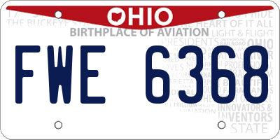 OH license plate FWE6368