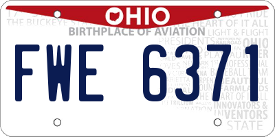 OH license plate FWE6371