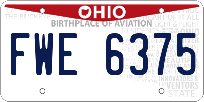 OH license plate FWE6375