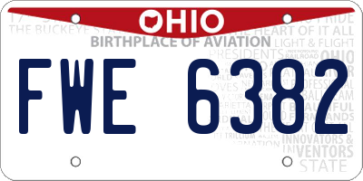 OH license plate FWE6382