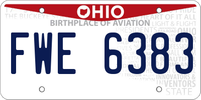 OH license plate FWE6383