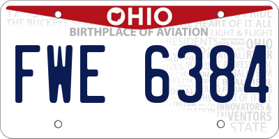 OH license plate FWE6384