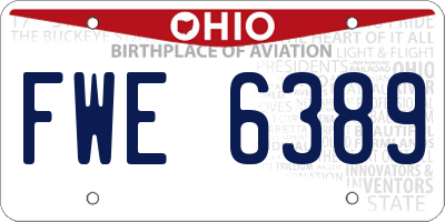 OH license plate FWE6389