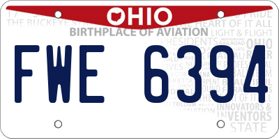 OH license plate FWE6394