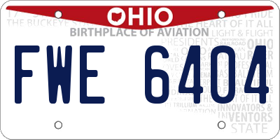 OH license plate FWE6404