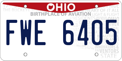 OH license plate FWE6405