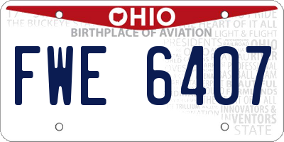 OH license plate FWE6407
