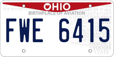 OH license plate FWE6415