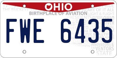 OH license plate FWE6435