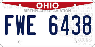 OH license plate FWE6438