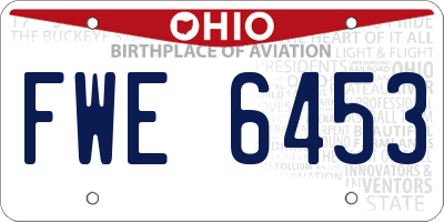 OH license plate FWE6453