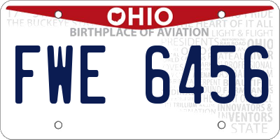 OH license plate FWE6456