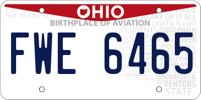 OH license plate FWE6465