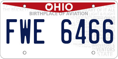 OH license plate FWE6466