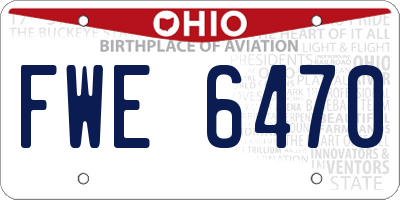 OH license plate FWE6470