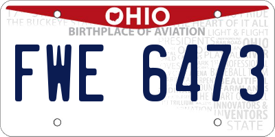 OH license plate FWE6473