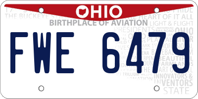 OH license plate FWE6479