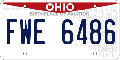 OH license plate FWE6486
