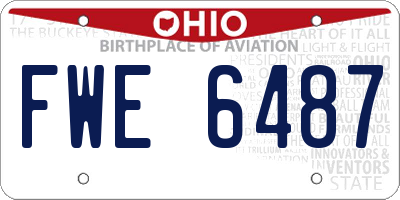 OH license plate FWE6487