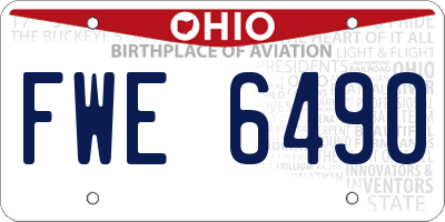 OH license plate FWE6490