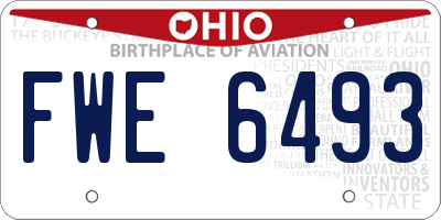 OH license plate FWE6493