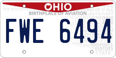 OH license plate FWE6494