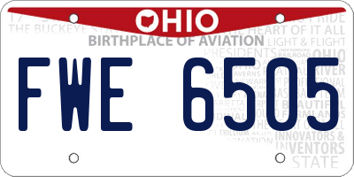 OH license plate FWE6505