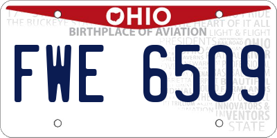 OH license plate FWE6509