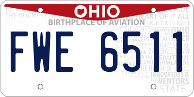 OH license plate FWE6511