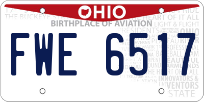 OH license plate FWE6517