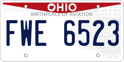 OH license plate FWE6523
