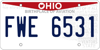OH license plate FWE6531