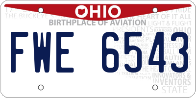 OH license plate FWE6543