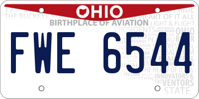 OH license plate FWE6544