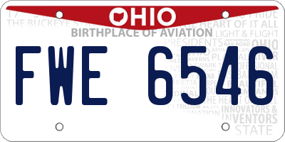 OH license plate FWE6546