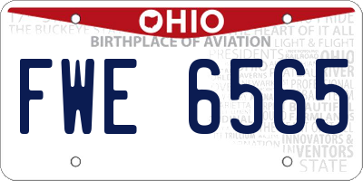 OH license plate FWE6565