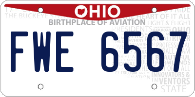 OH license plate FWE6567