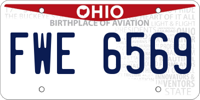 OH license plate FWE6569