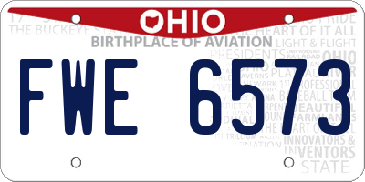 OH license plate FWE6573