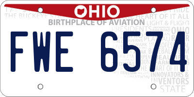 OH license plate FWE6574