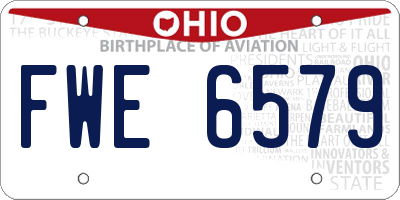 OH license plate FWE6579