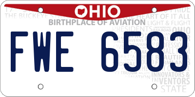 OH license plate FWE6583