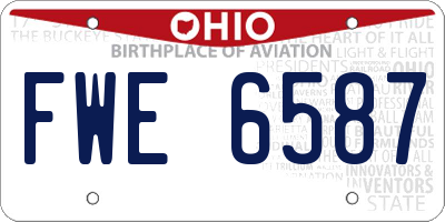 OH license plate FWE6587