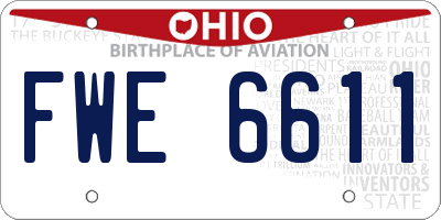 OH license plate FWE6611